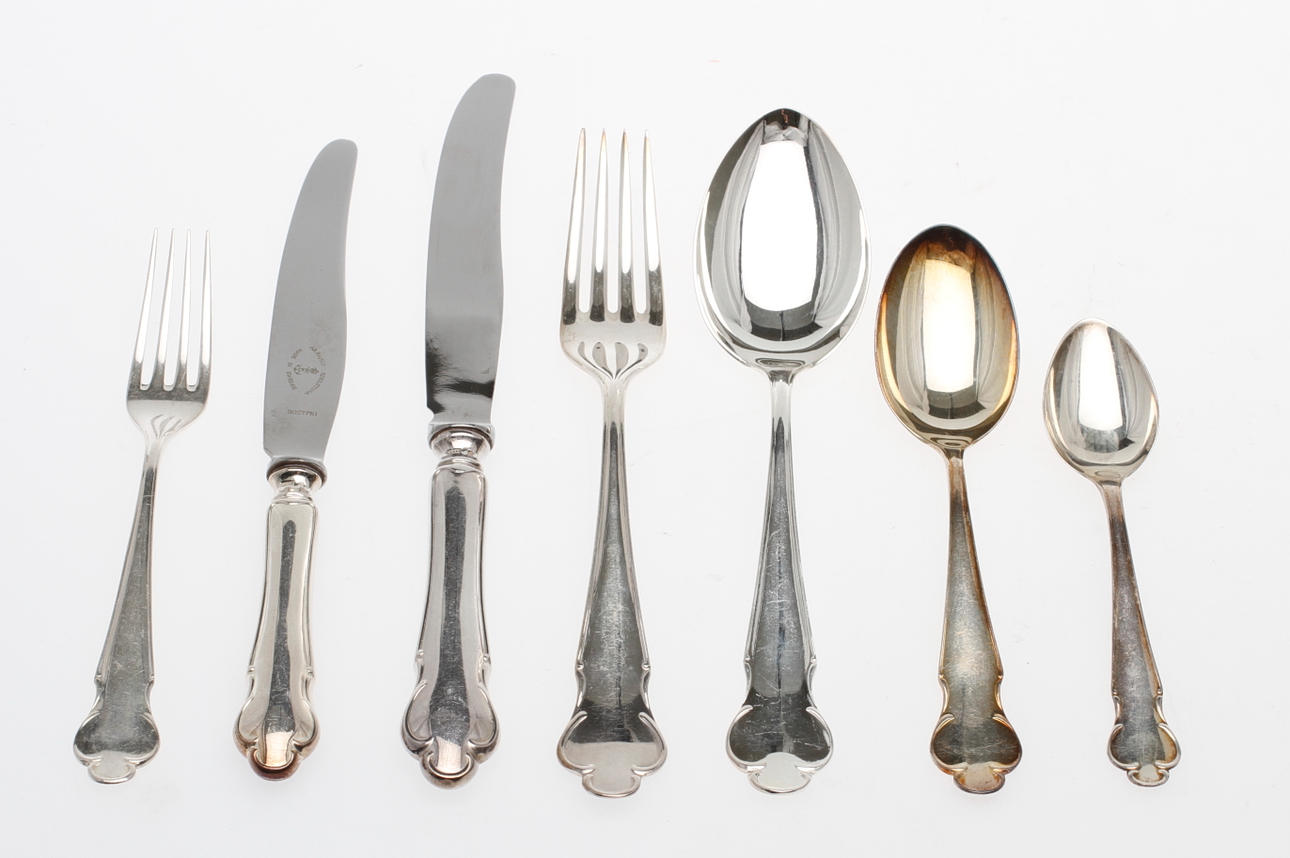 BESTICK, 82 delar, silver, "Disa", vikt ca 2581 gram.