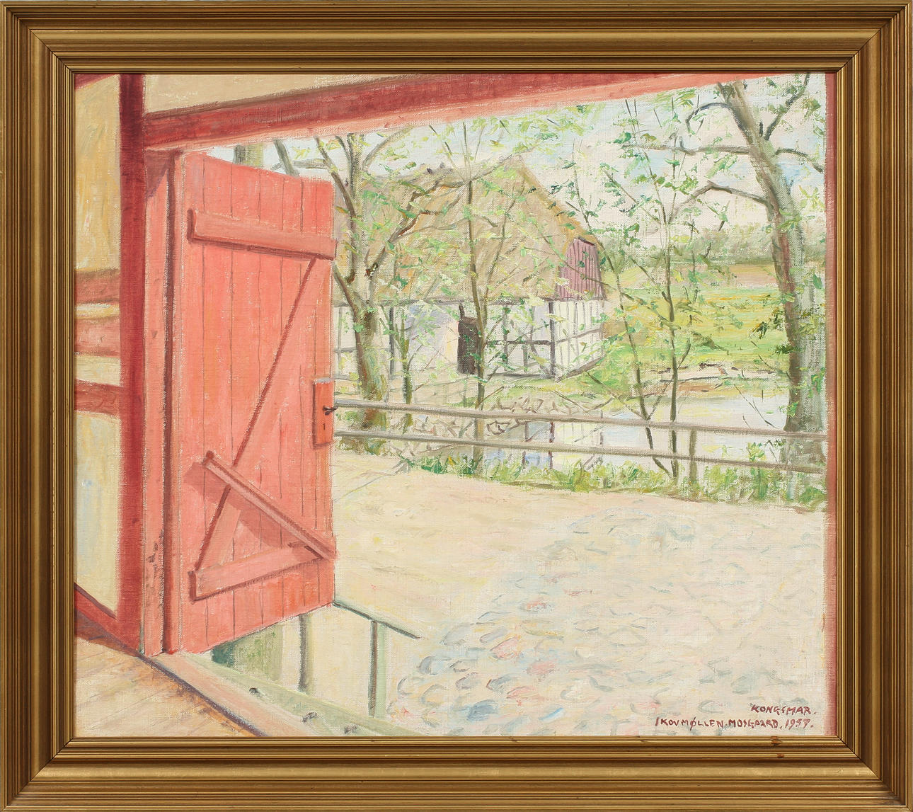HANS KONGSMAR. Motiv från Skovmöllen Mosgaard. Olja på duk, signerad och daterad 1957.