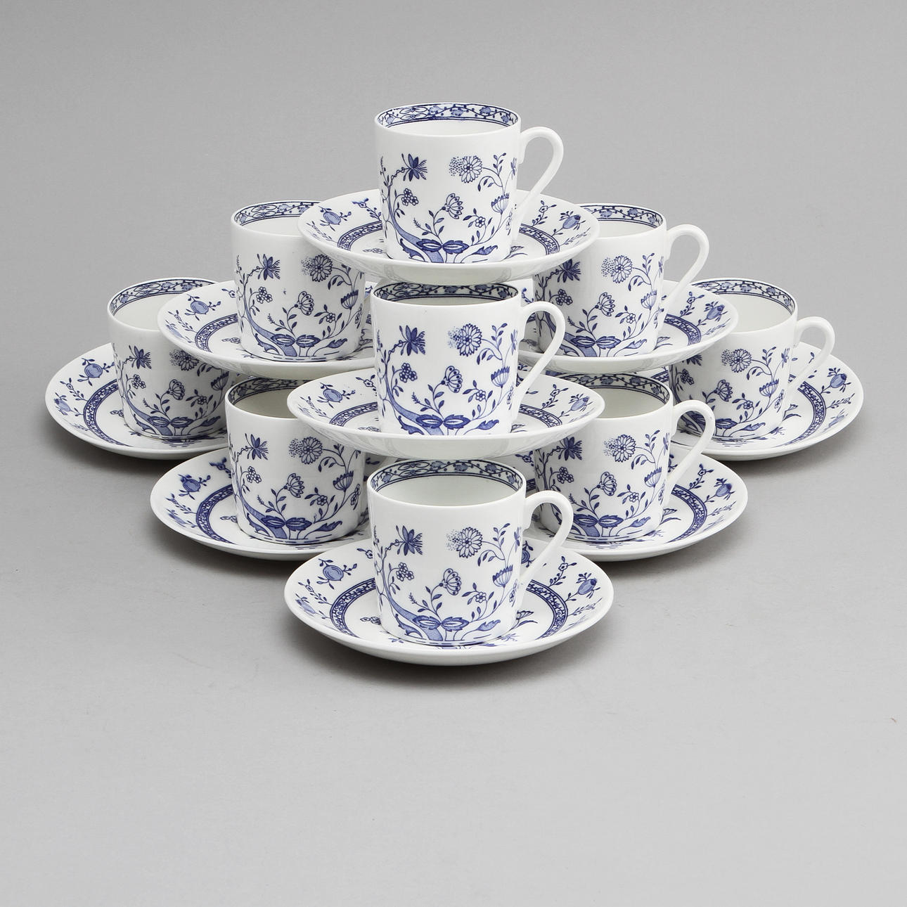 MOCCAKOPPAR, 12 delar, porslin, "Dresden", Gustafsberg, 1800/1900-tal.