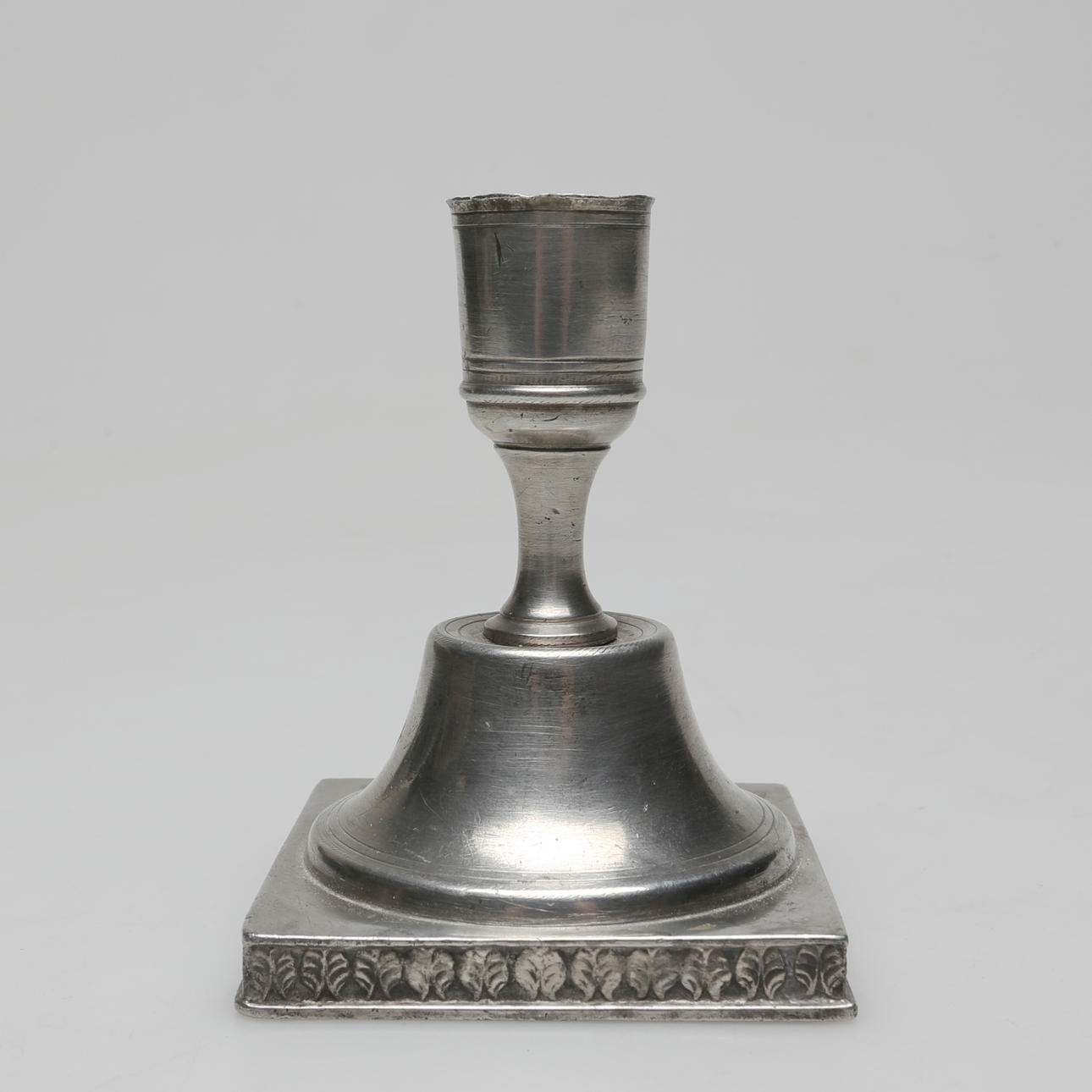 A Gustavian pewter candlestick, year letter D5.