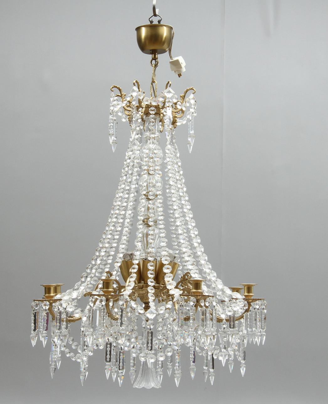 LJUSKRONA, för 8 st ljus, oscariansk stil, 1900-tal.