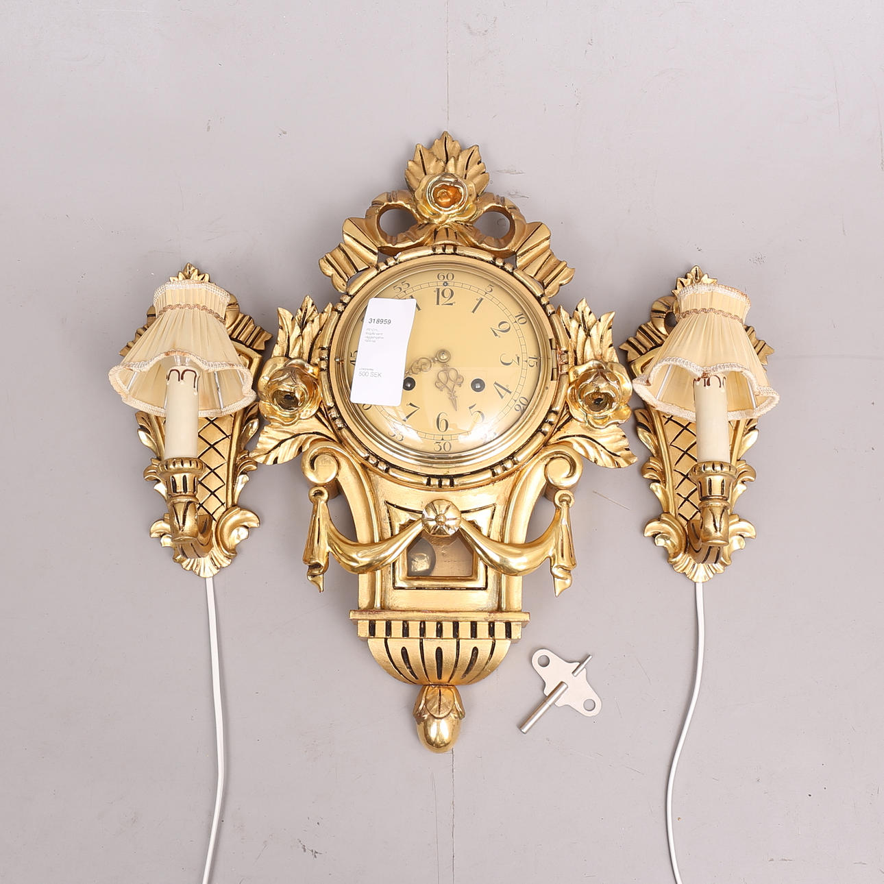 PENDYL, förgylld samt vägglampetter, 1900-tal.