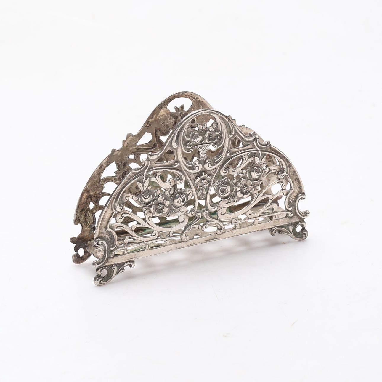 SERVETTSTÄLL, silver, 1900-tal, vikt ca. 58,7 gram.