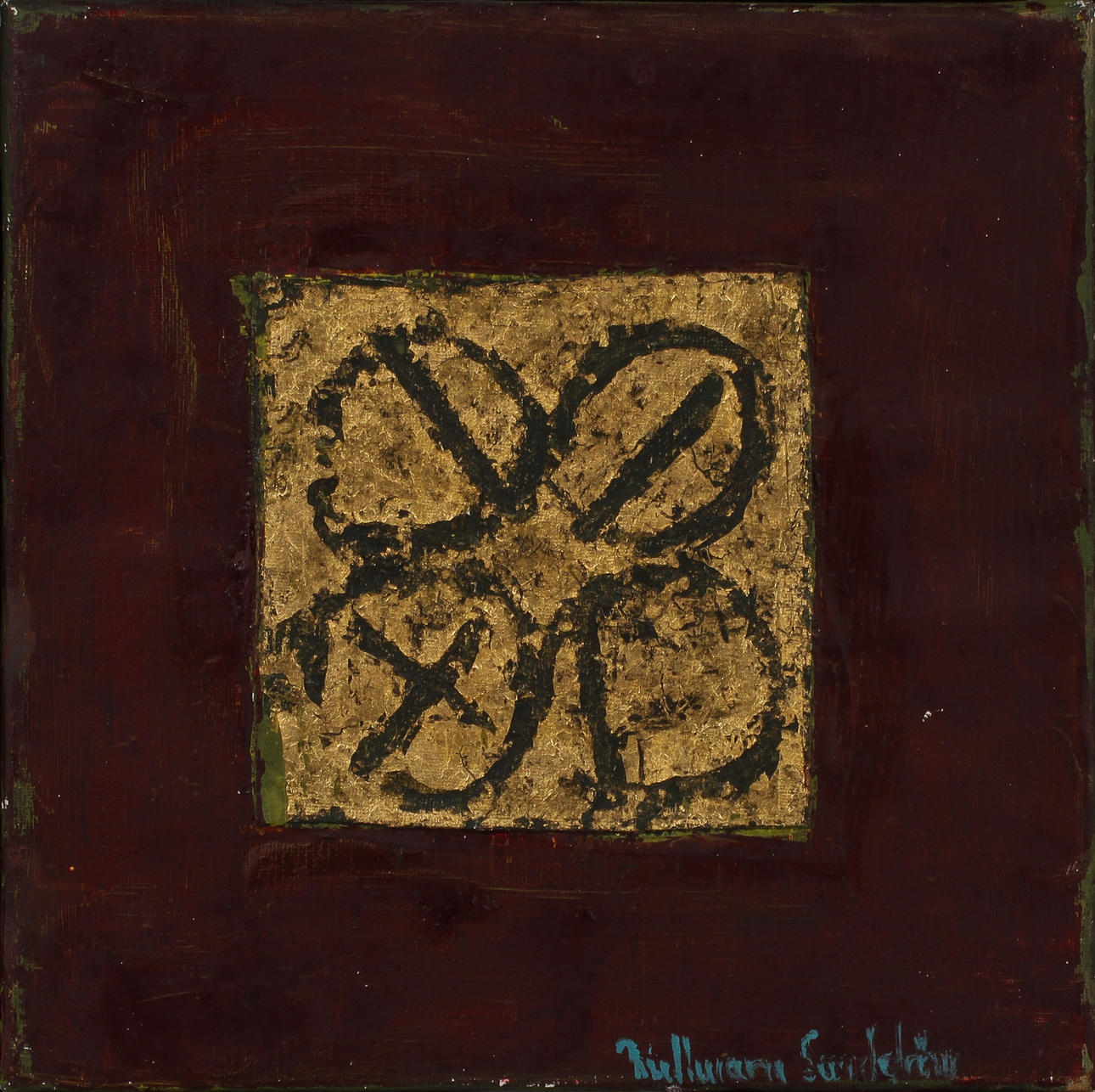 BRITTMARIE SUNDSTRÖM. Kompositioner. Olja på duk samt collage, 2 st, signerade.