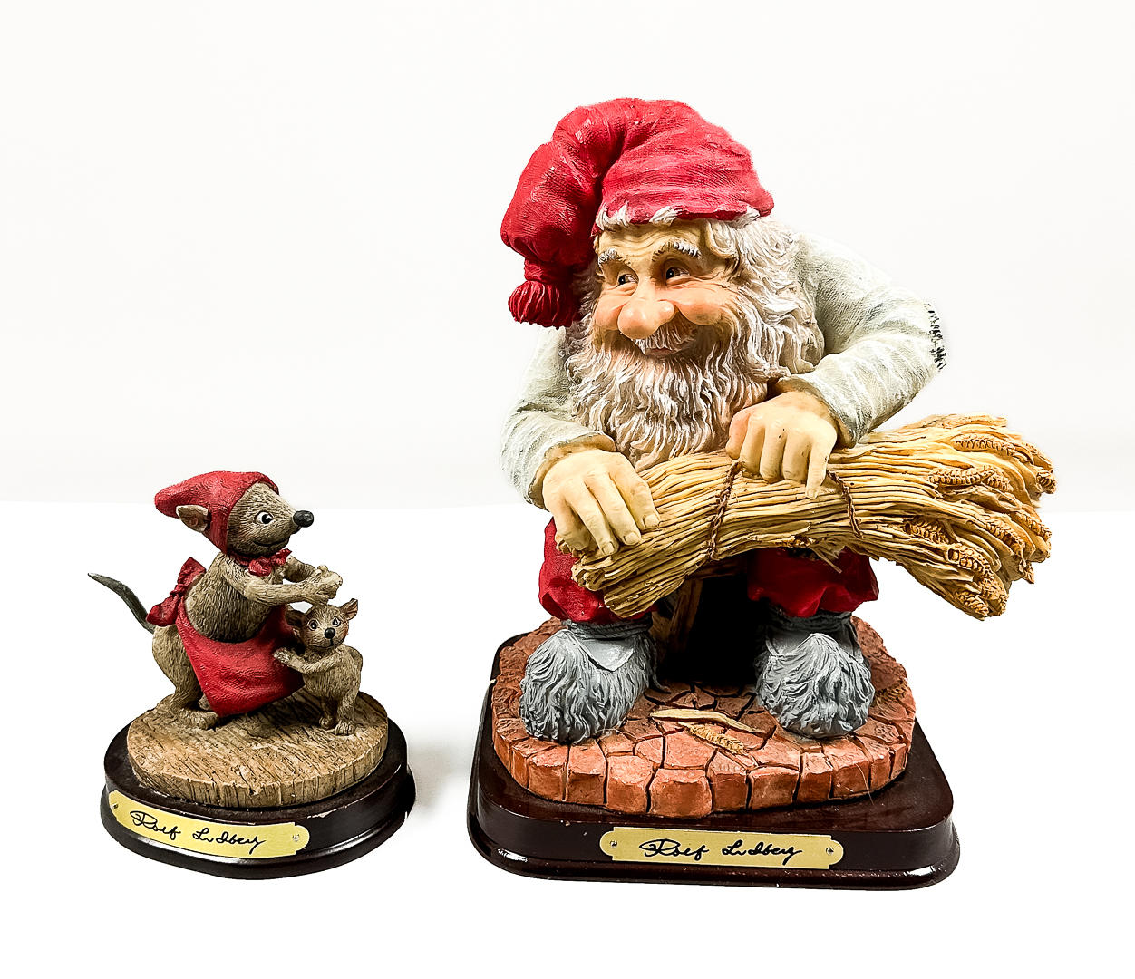 ROLF LIDBERG. FIGURINES, trolls, 2 pcs, signed, numbered.