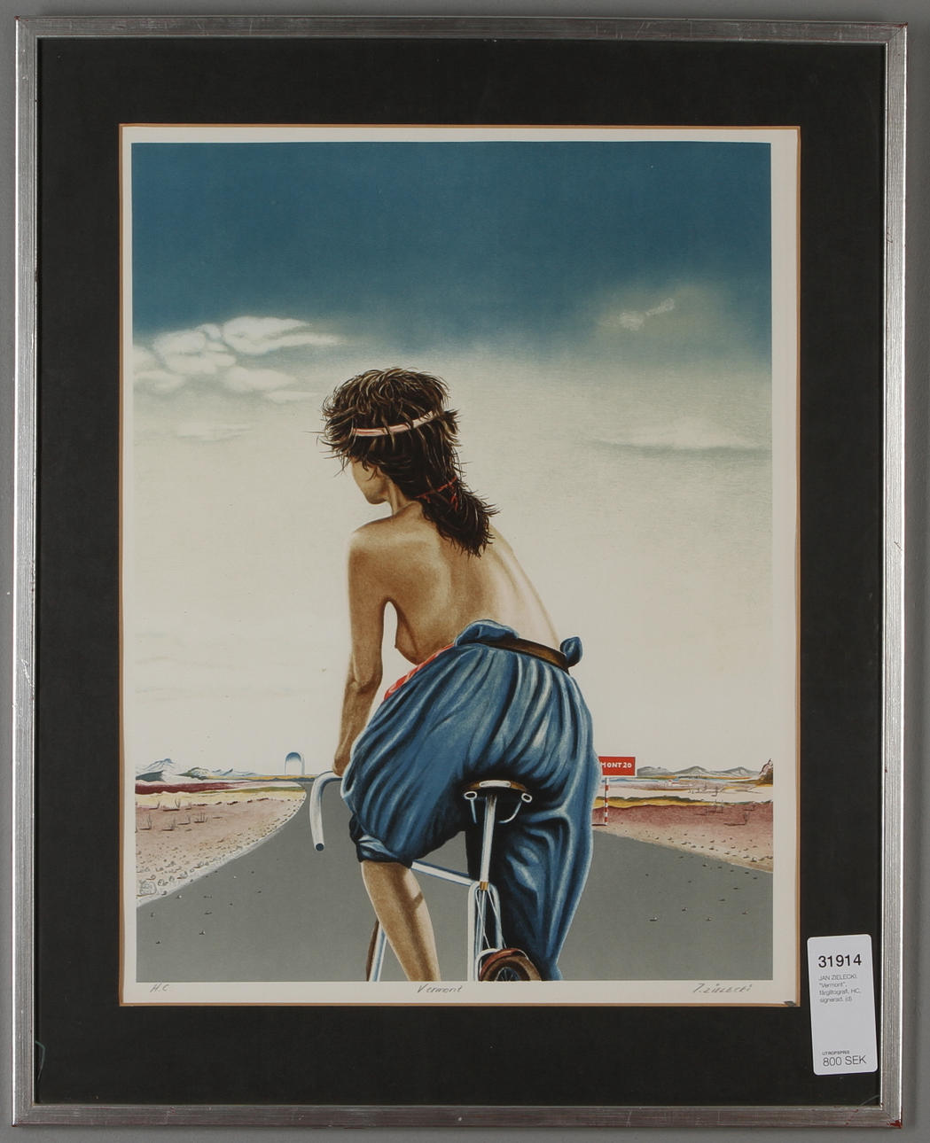 JAN ZIELECKI. "Vermont", färglitografi, HC, signerad.