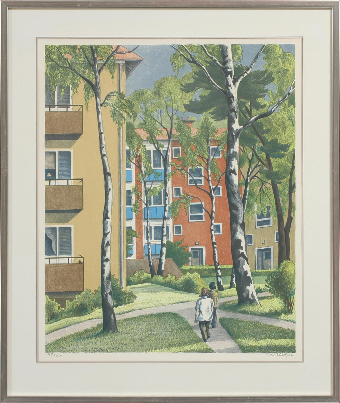 FOLKE LIND. Björkekärr, färglitografi, signerad och numrerad 145/260.