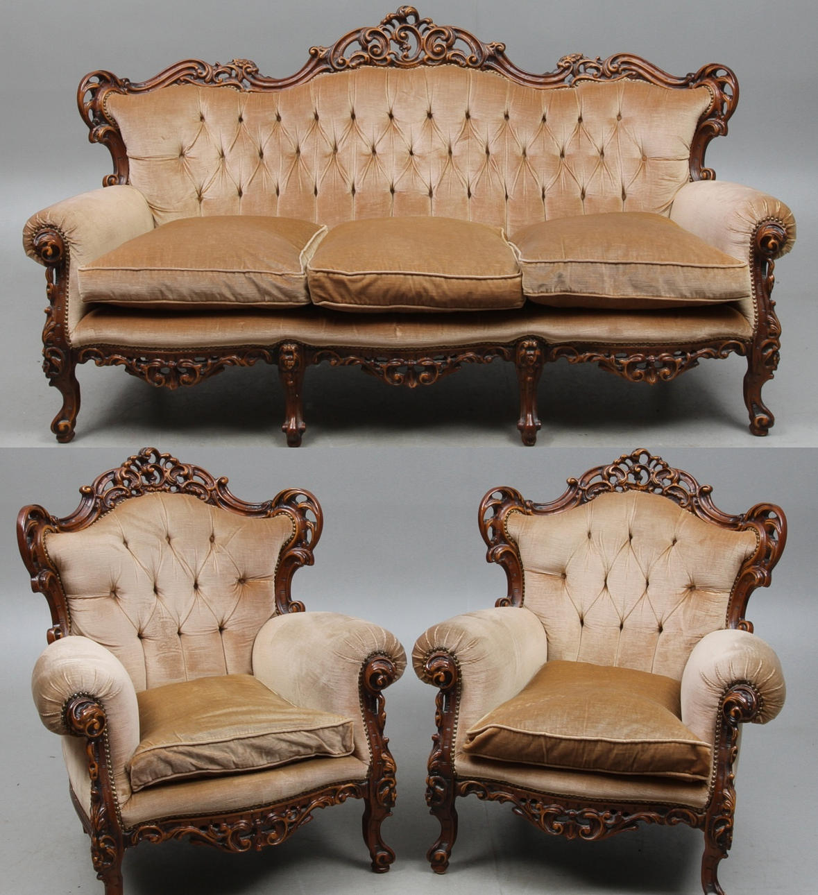 SOFFGRUPP, rokokostil, 1900-talets andra hälft.