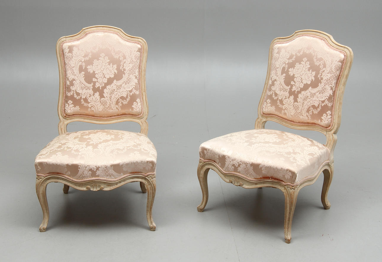 STOLAR 1 par, rokokostil, med låga ben, rokokostil, 1900-tal.