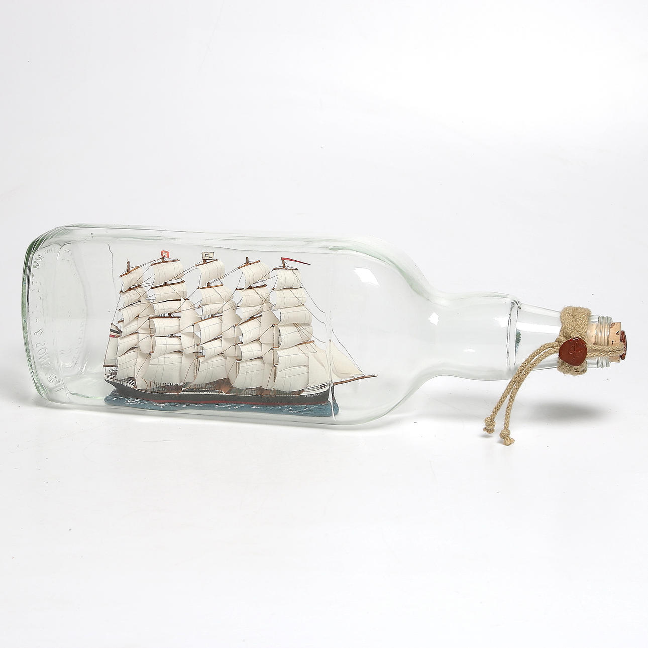 FLASKSKEPP, glas, 1900-tal.