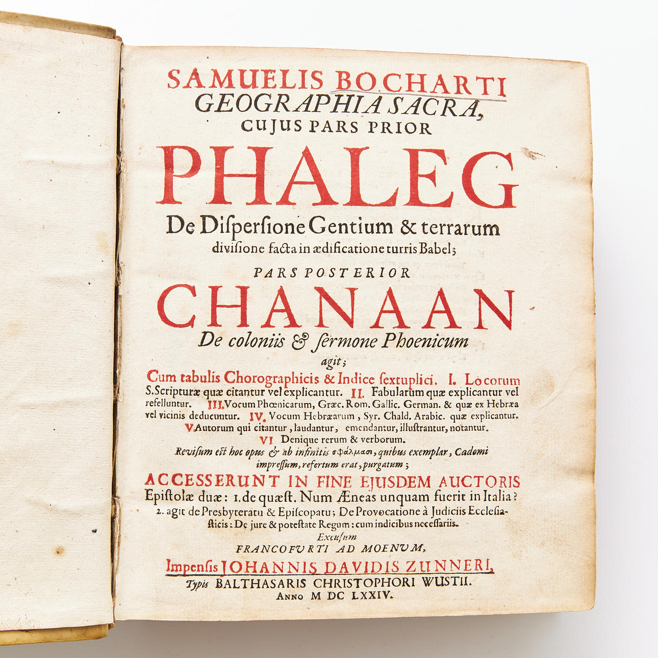 BOCHART'S INTERESTING SACRED GEOGRAPHY, 1674.
