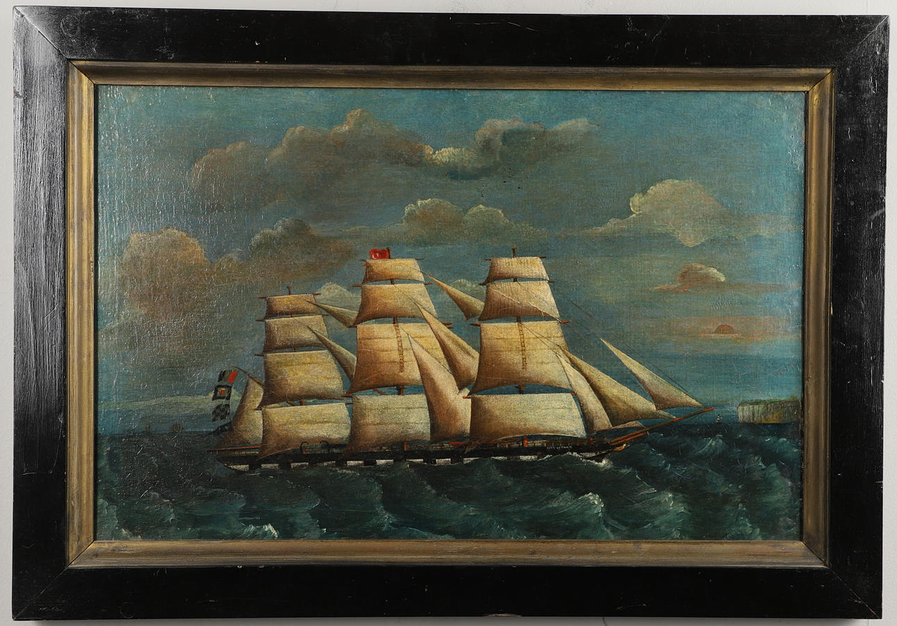 FOLLOWER OF WILLIAM HOWARD YORKE (1847-1921). THE `CITY OF PARIS` UNDER FULL SAIL.