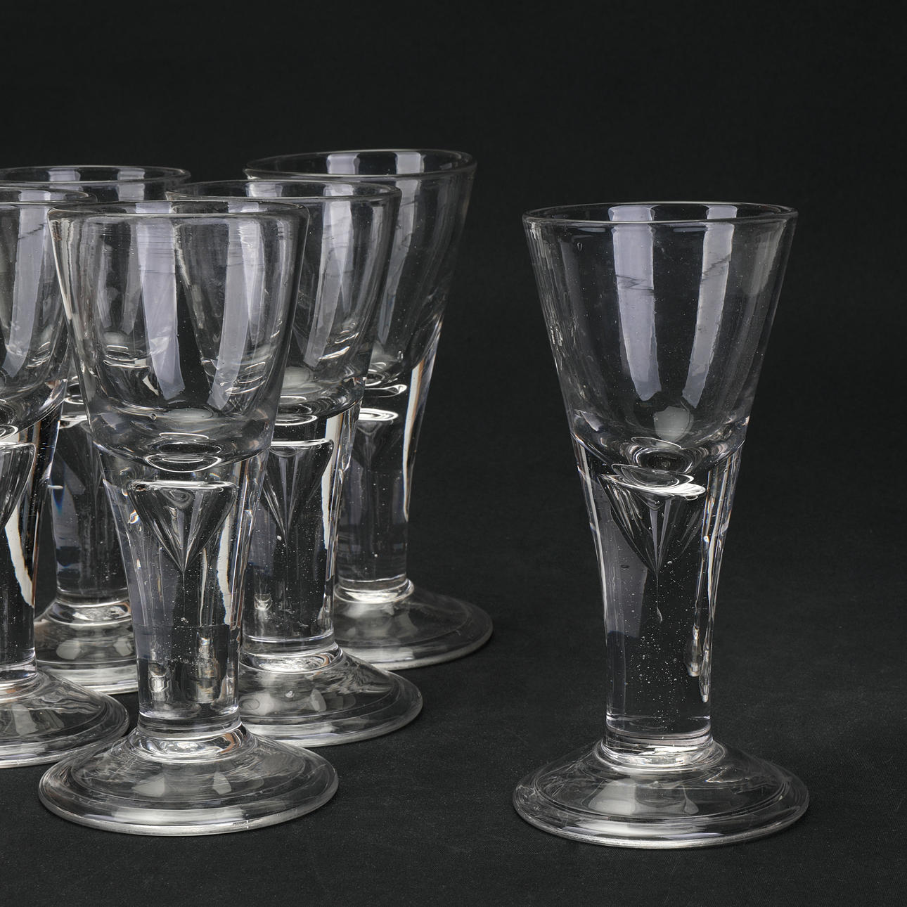 Wine glasses, 18th century style.