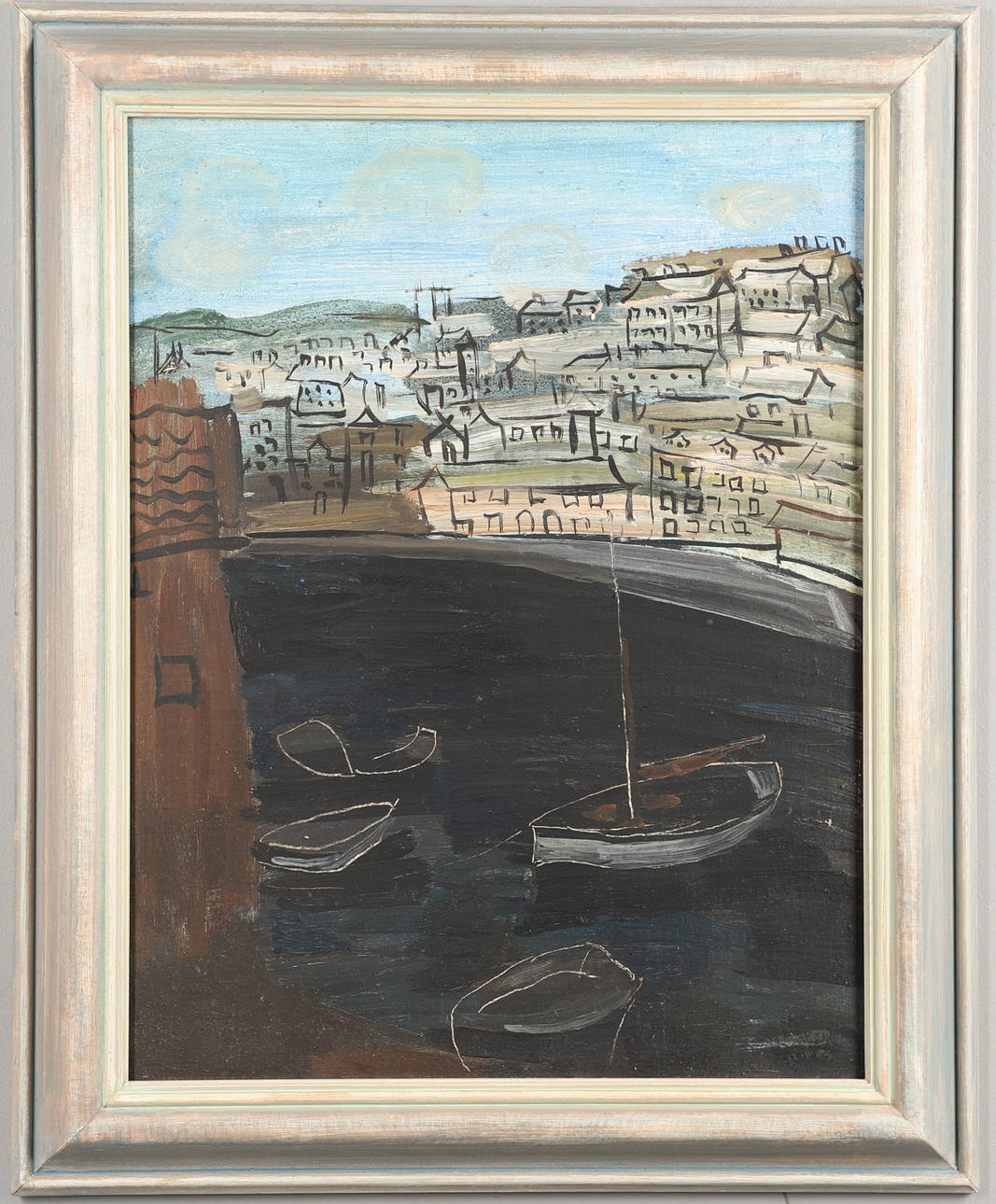 JOHN BROMFIELD GAY-REES (1912-1965). SHIPS IN A WELSH HARBOUR.
