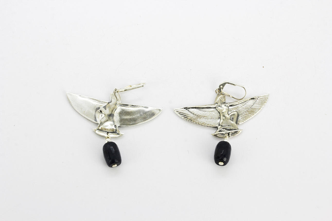 STORA SILVERÖRHÄNGEN I EGYPTISK STIL.