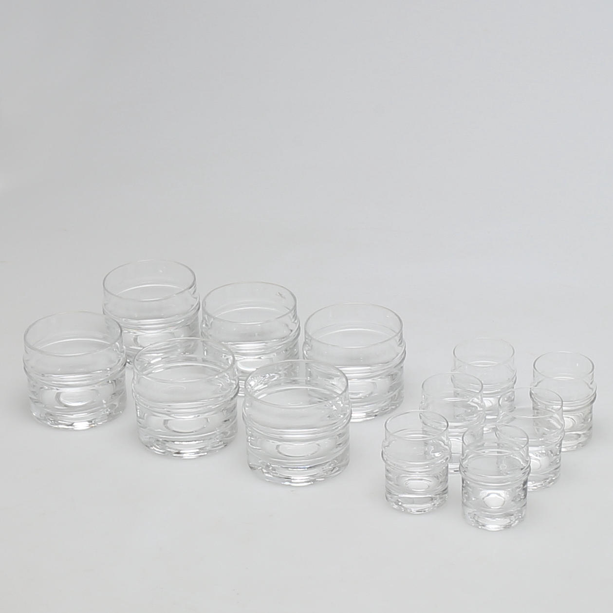 GLASSERVISDELAR, 12 st, "Droppring" Timo Sarpaneva, Iittala, Finland.