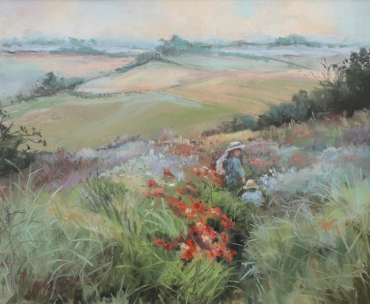 MRS C.E. PIKE, 20TH CENTURY. THROUGH THE POPPY FIELDS.