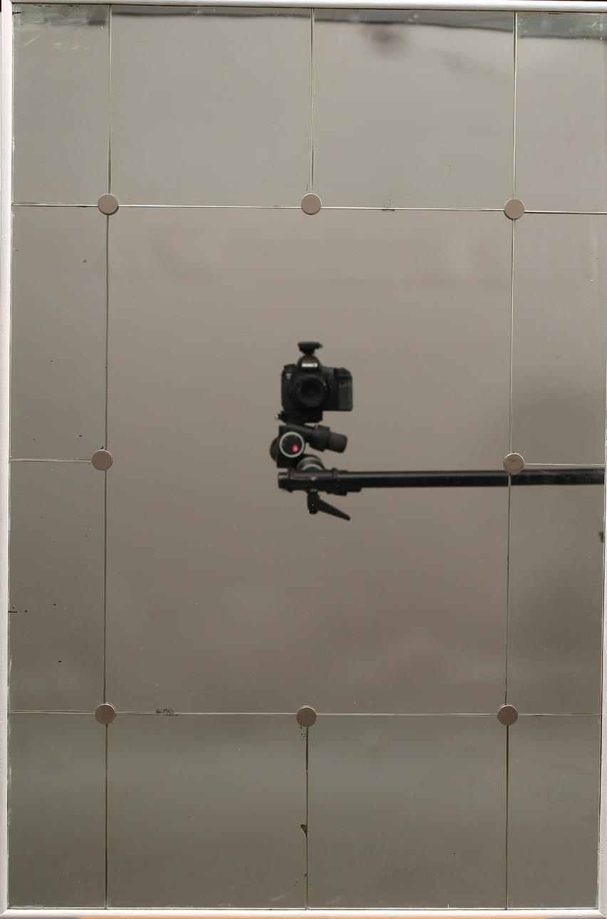 ESPEJO, pintado de blanco.