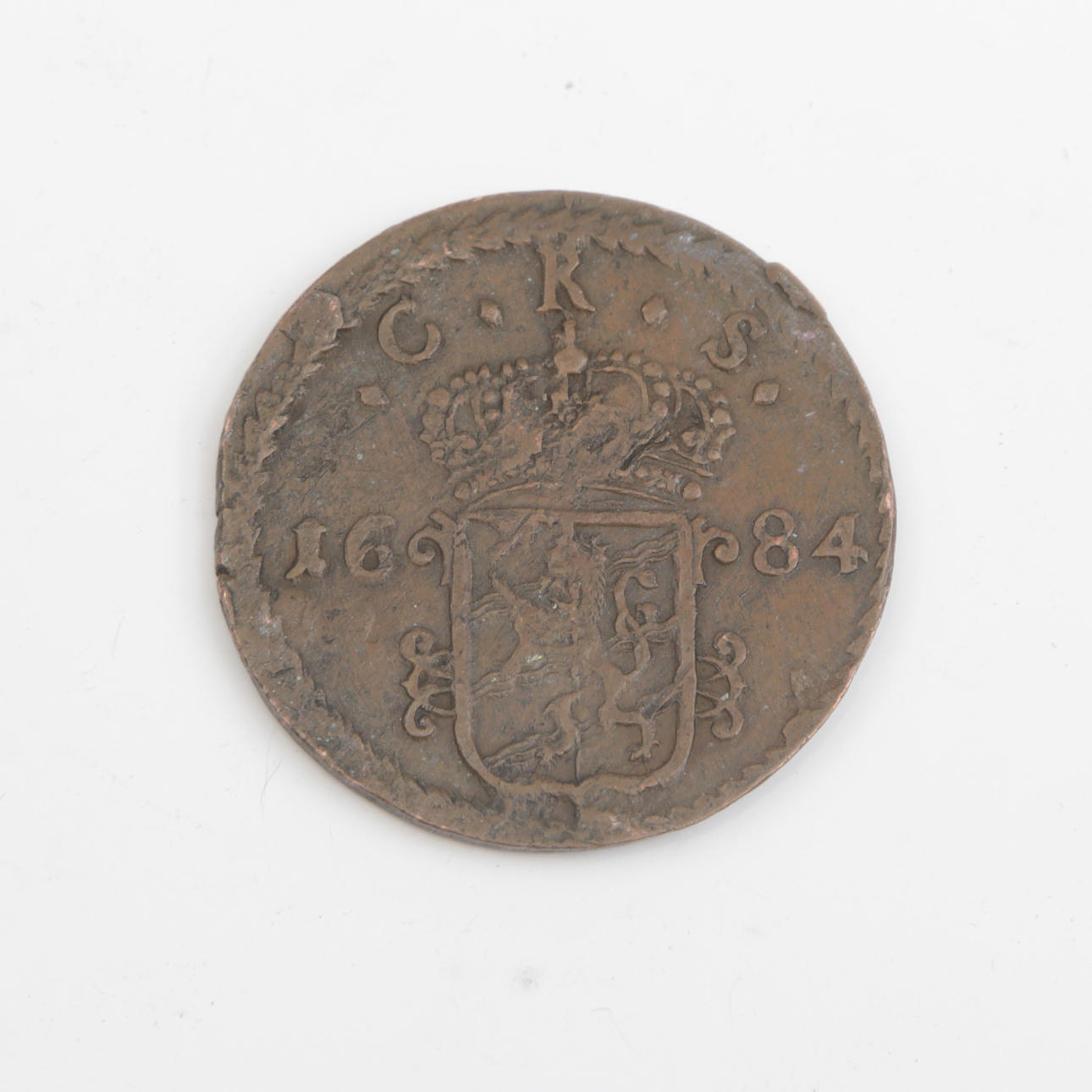 MONEDA, 1 penique, Carlos XI, 1684.