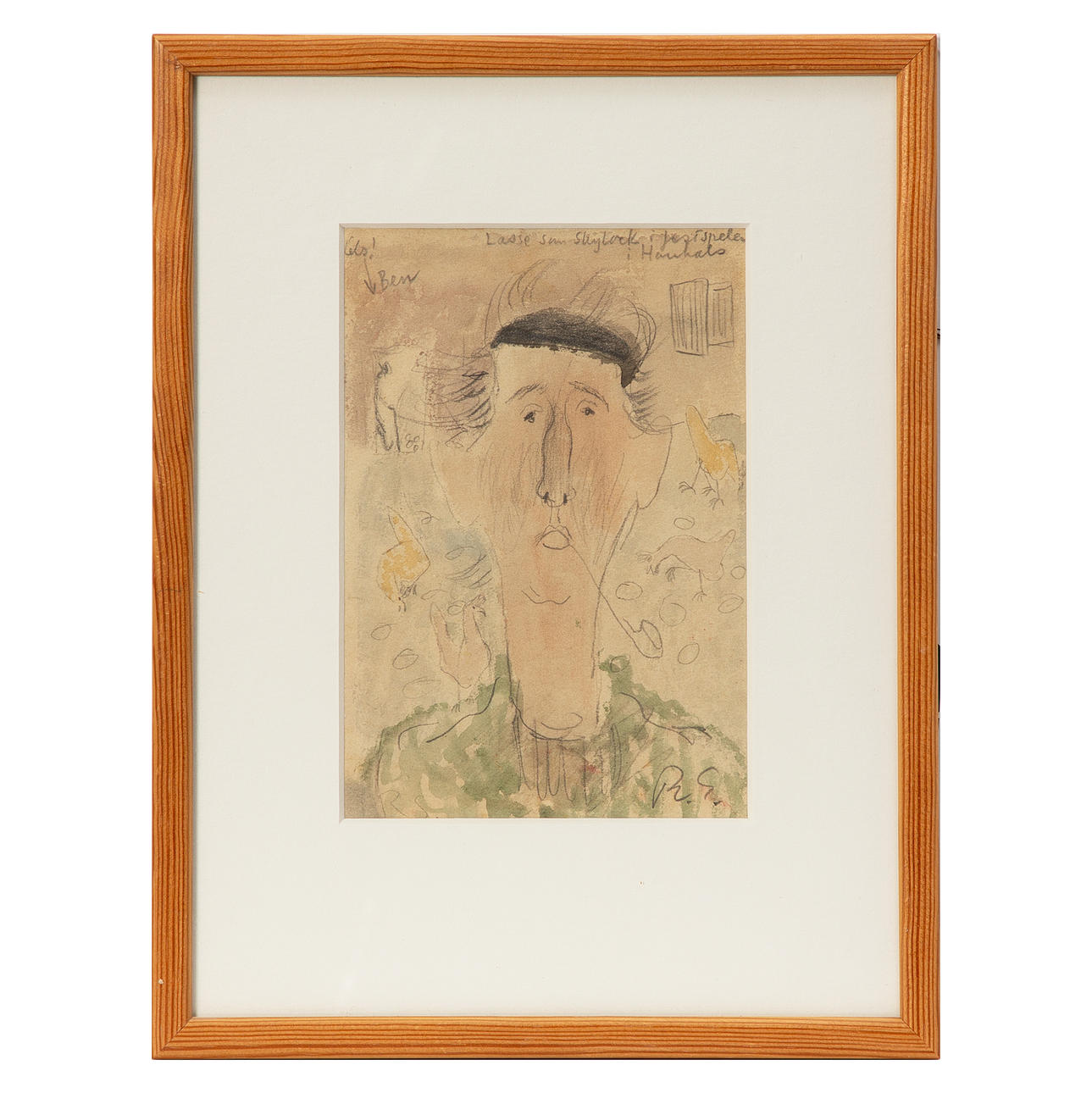 RAGNAR SANDBERG. Mixed media, monogram signed, dated -32.