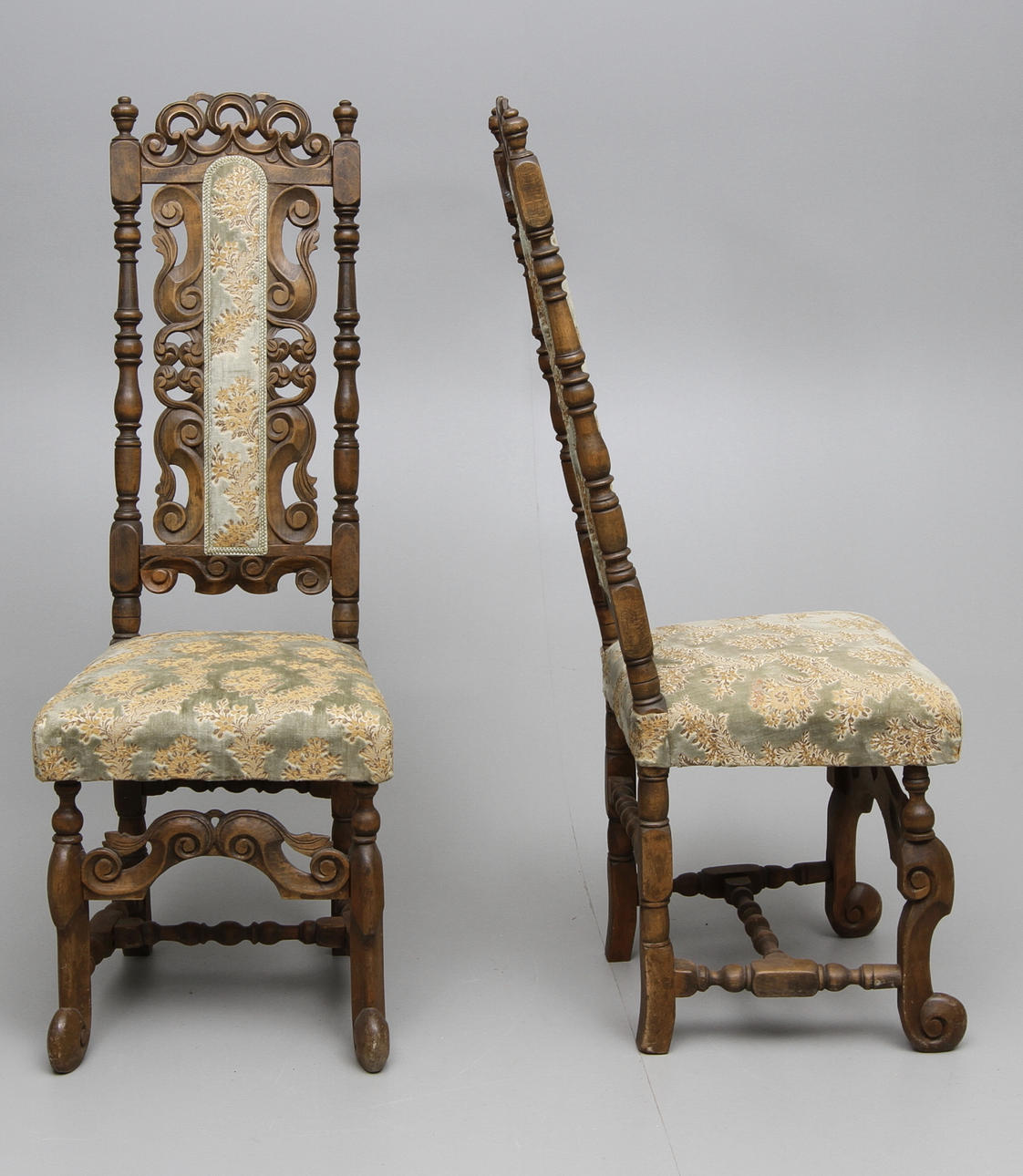 STOLAR, ett par, barockstil, 18/1900-tal.