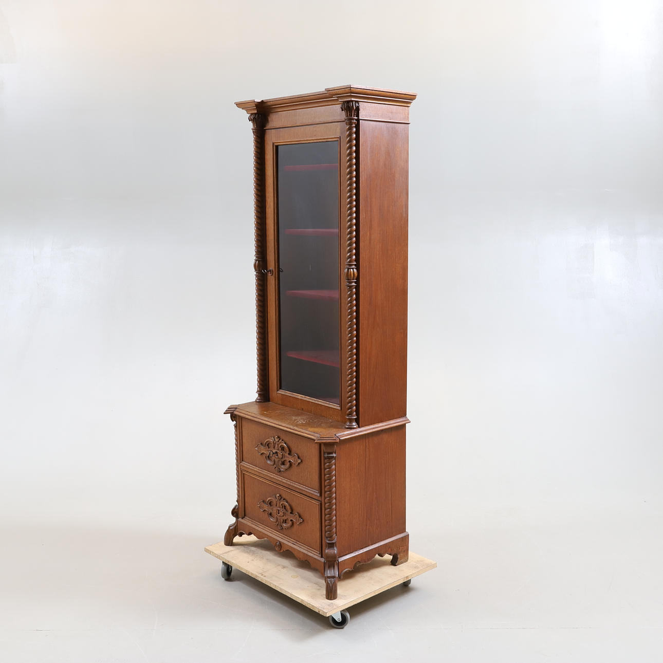 A Neo-Renaissance oak bookcase, late 19th century.