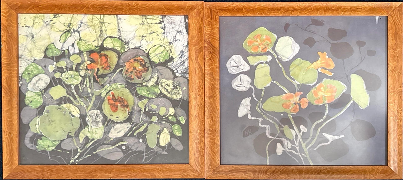 EIN PAAR GERAHMTE BATIKBILDER.