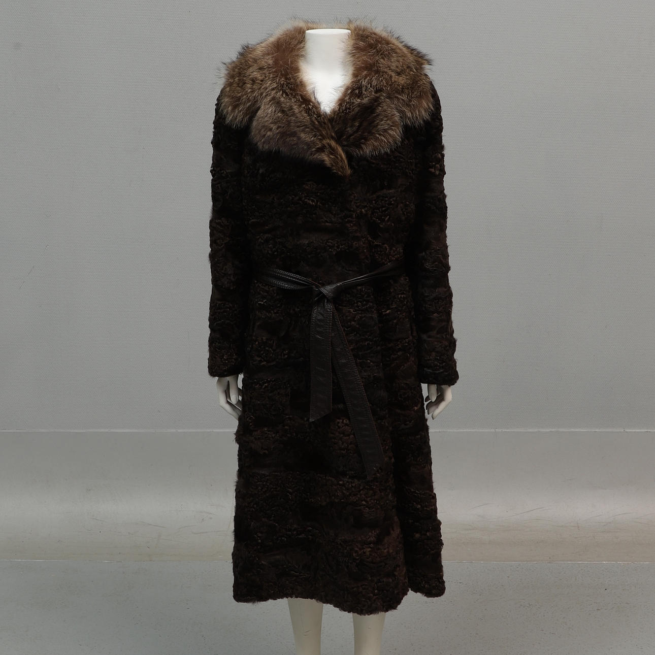 FUR COAT, brown Persian, Plamps, Karlshamn.