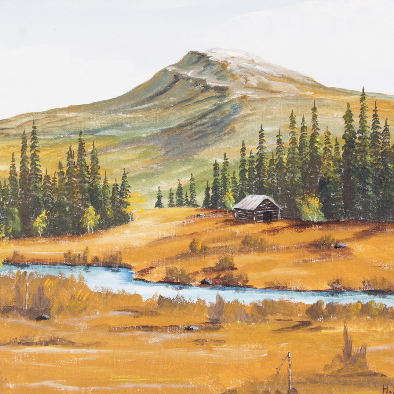 HELGE MONTÉN. Olja på duk, fjällandsskap, signerad.