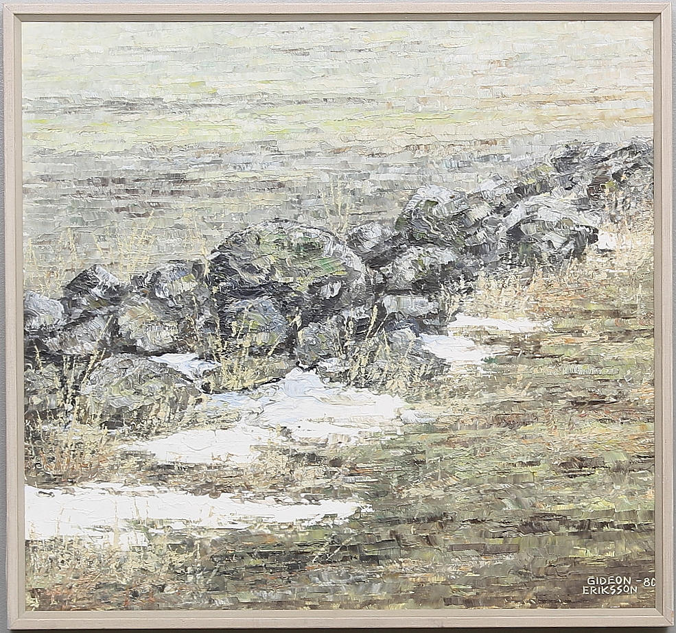 GIDEON ERIKSSON. Olja på pannå, signerad och daterad -80.