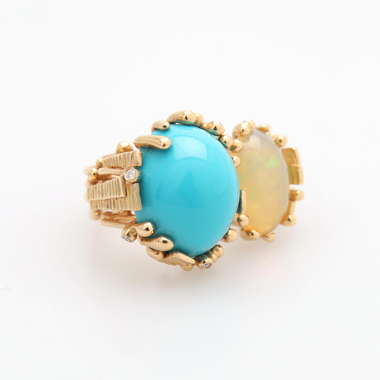 OLE LYNGGAARD. guld 18k, „Boho Ring Double“, 2000'erne.