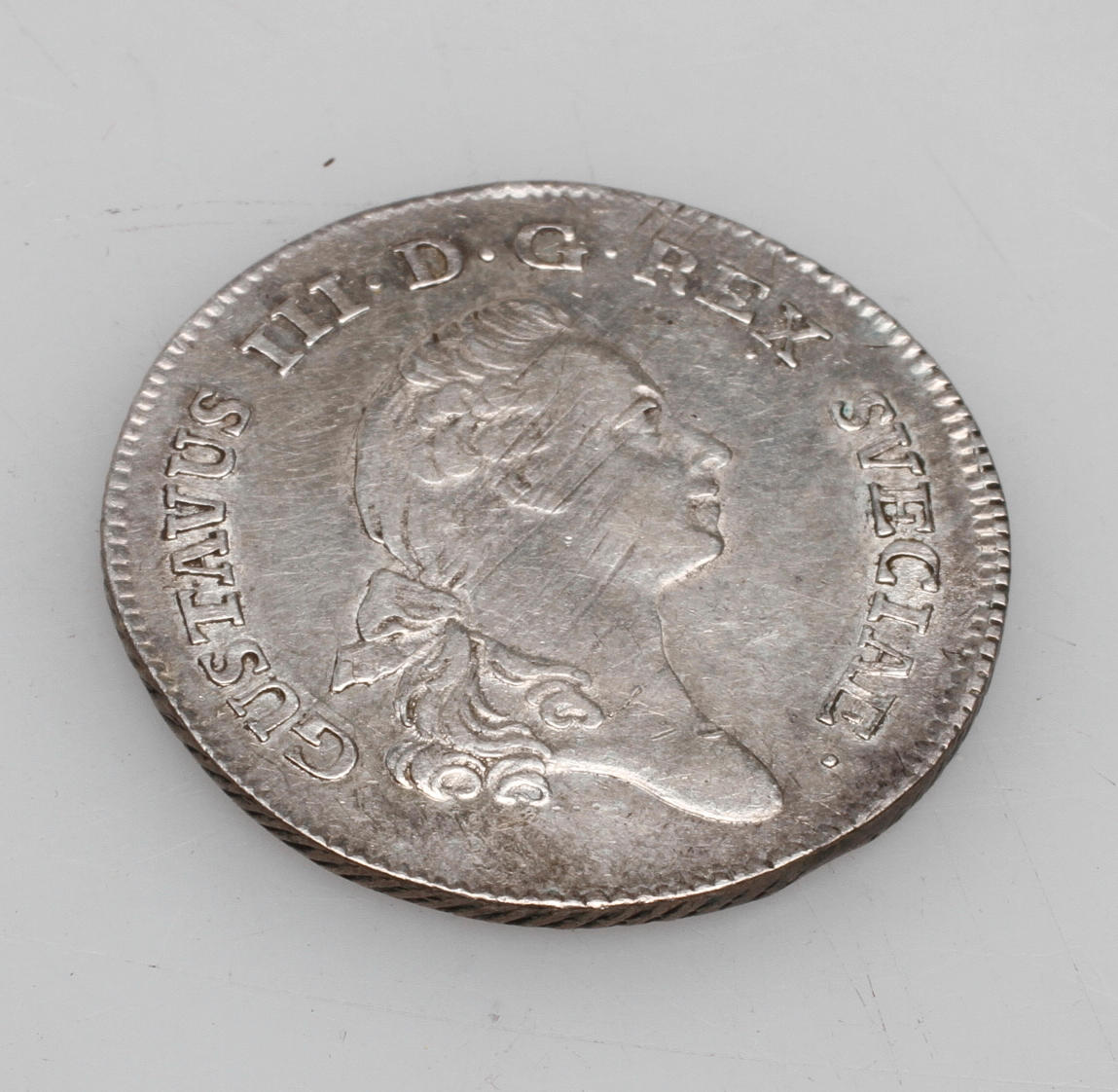 MYNT, 1/3 riksdaler, Gustav III, 1785.