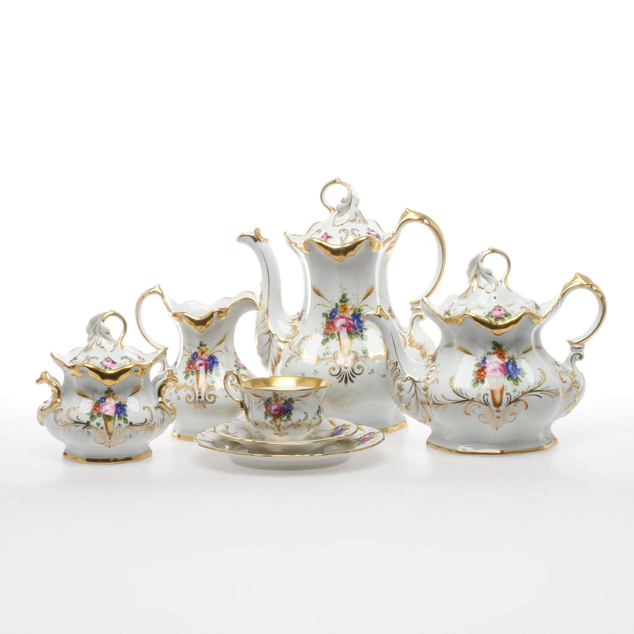 KAFFESERVISDELAR, 26 delar, porslin märkt, Carl Tielsch, 1900-tal.