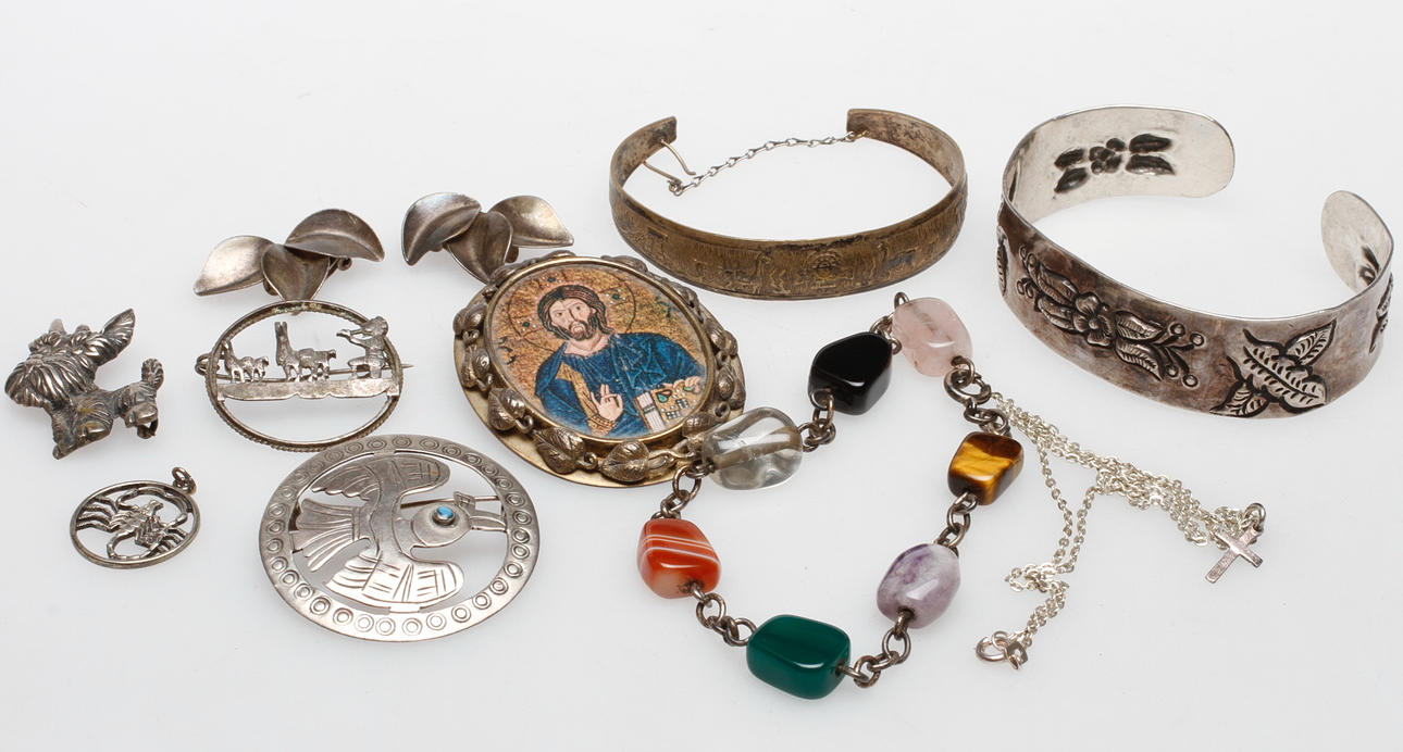 SMYCKEN, silver, 10 delar, 1800-1900-tal.