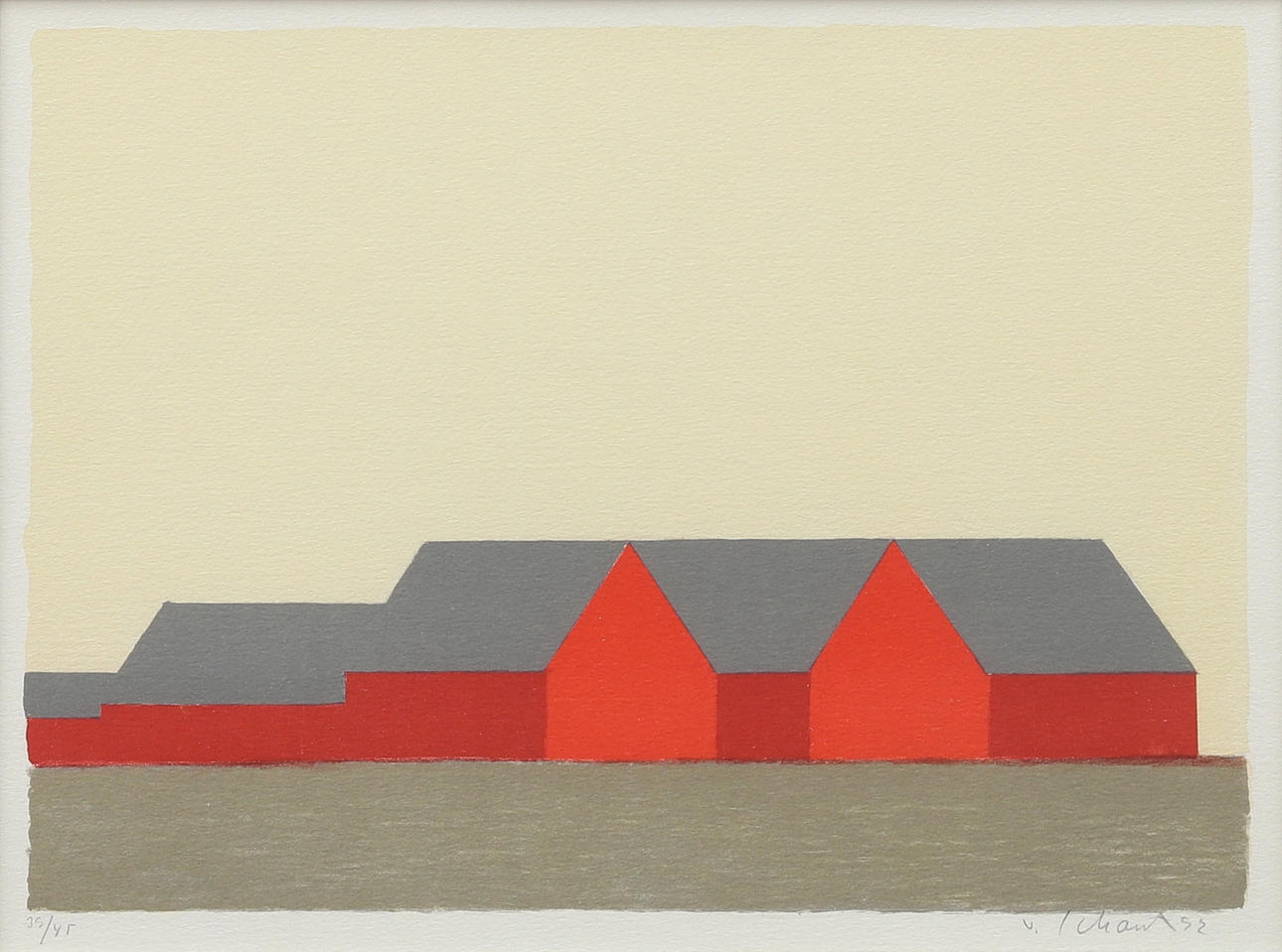 PHILIP VON SCHANTZ. House composition, lithograph, 35/45, signed and dated -52.