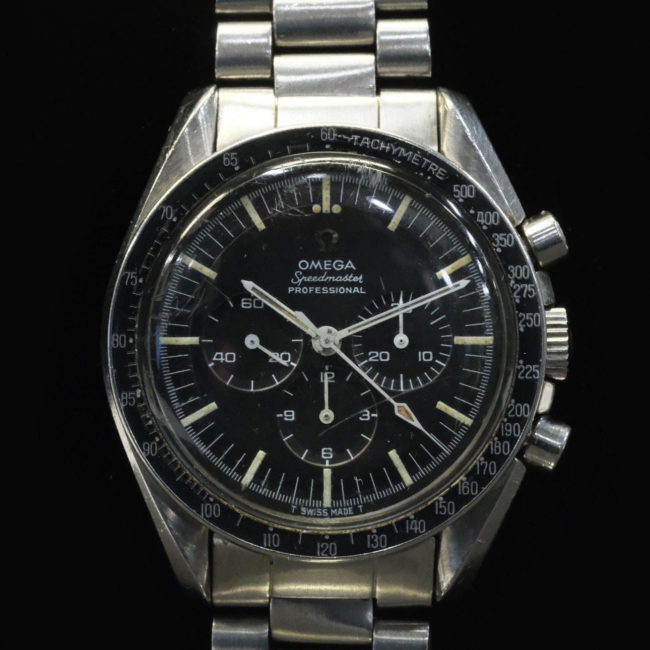OMEGA. MIESTEN KELLO, SPEEDMASTER PROFESSIONAL, ”PRE-MOON”, CA 1968.