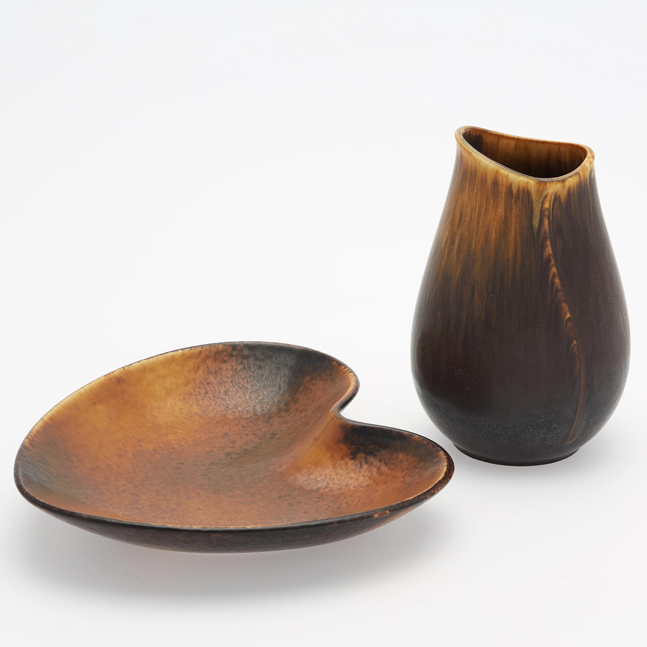 GUNNAR NYLUND. fad og vase, stentøj, Rörstrand.