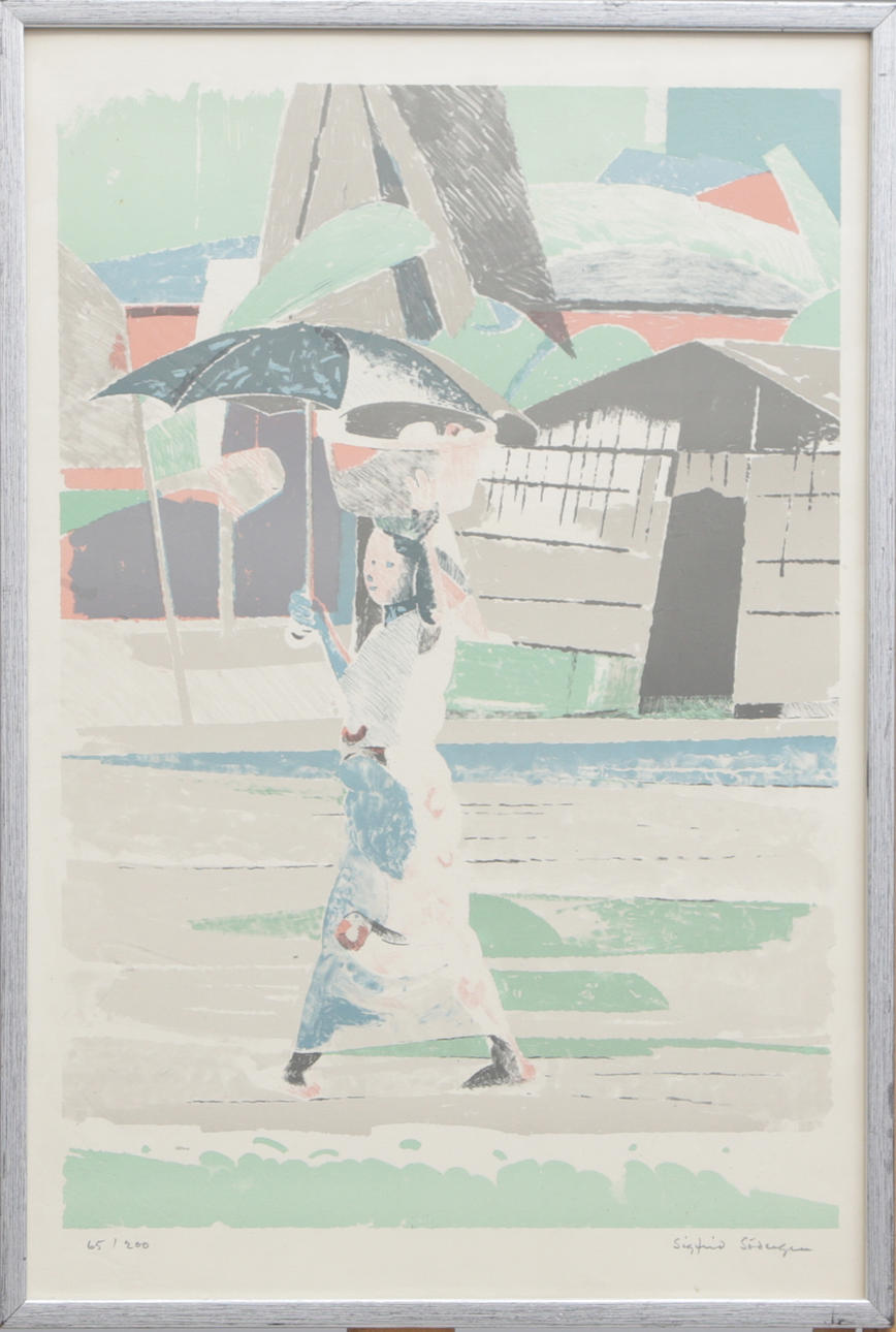 SIGFRID  SÖDERGREN. LITO, signerad.