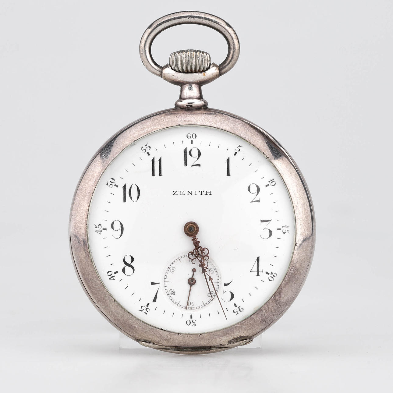 ZENITH lommeur, sølv, manuel tildeling, anker, 1915.