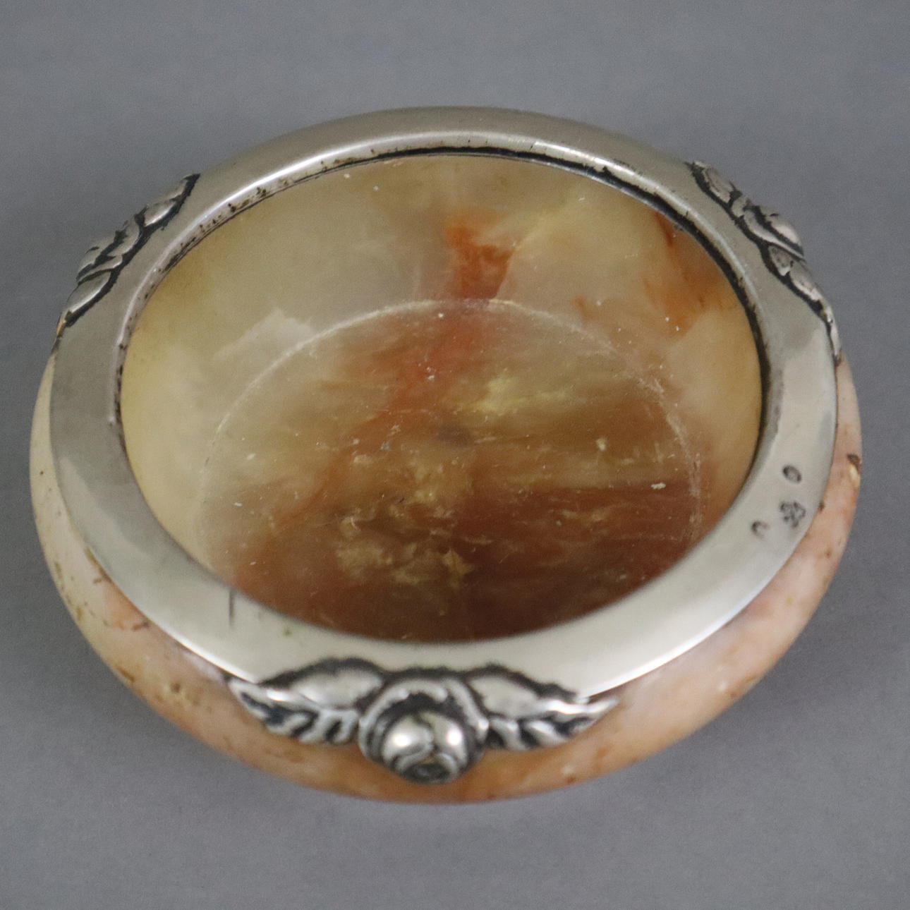 - ASHTRAY/BOWL with silver mount - Denmark, Onyx/Silver.
