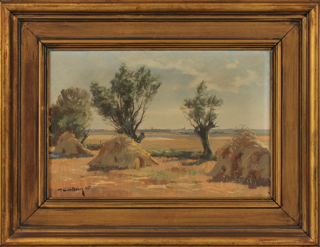 KARL LUNDBORG. "Sädestravar", olja på duk, signerad och daterad 35.