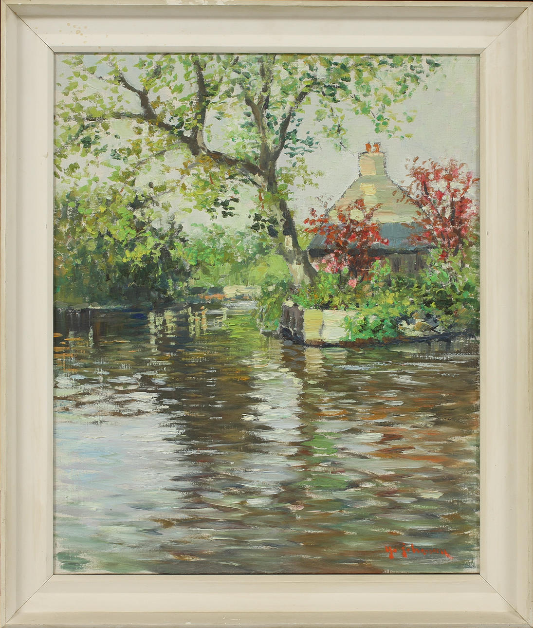 YO JOHANSSON. Motiv från Bretagne-49, olja på duk, signerad.