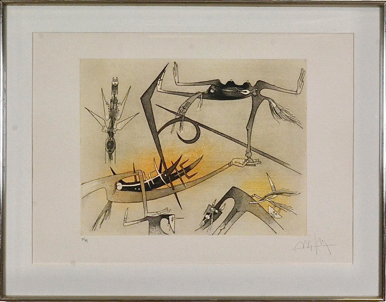 WIFREDO LAM. Color etching.