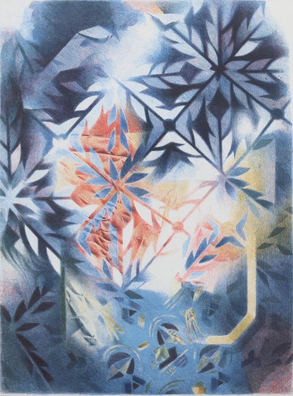 MAGNUS KROOK. Abstract composition, lithograph, 124/150, signed and dated 87.