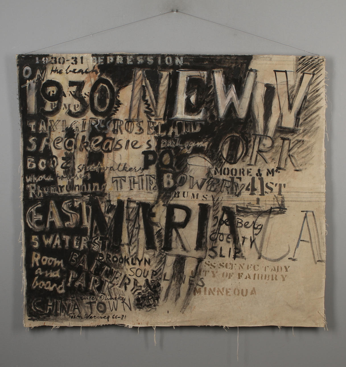 GÖSTA WERNER. "1930 New York". Signerad och daterad 66-81. Oljemålning på segelduk.