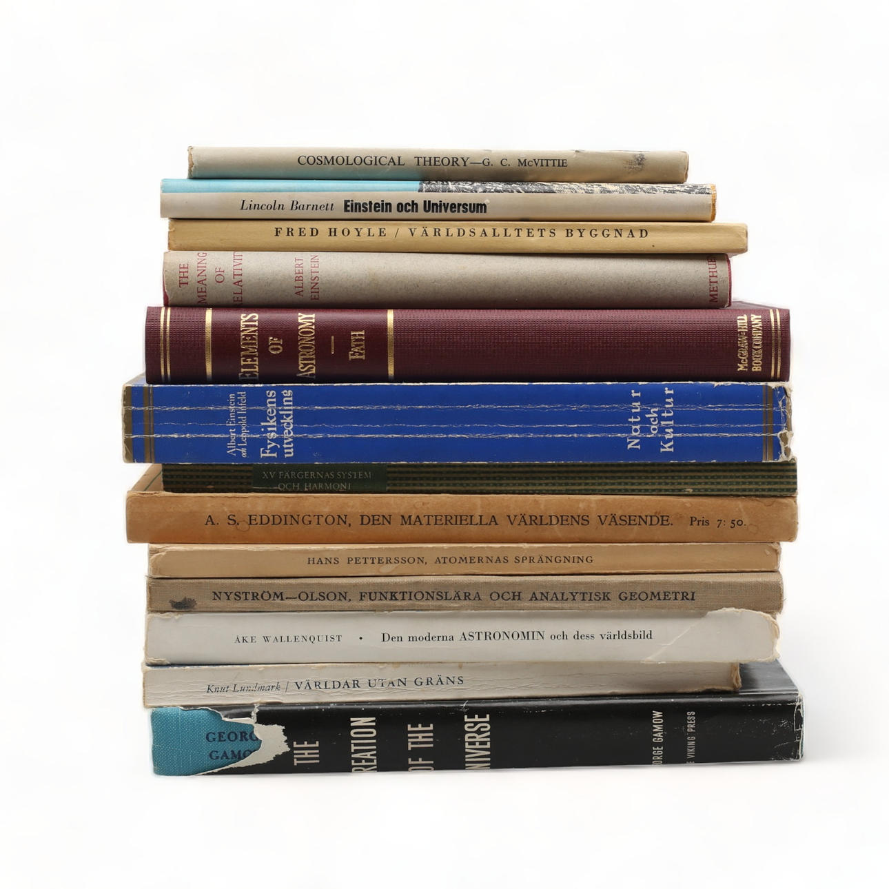 BÖCKER, 13 st, om fysik, rymden, Einstein, 1930/50-tal.