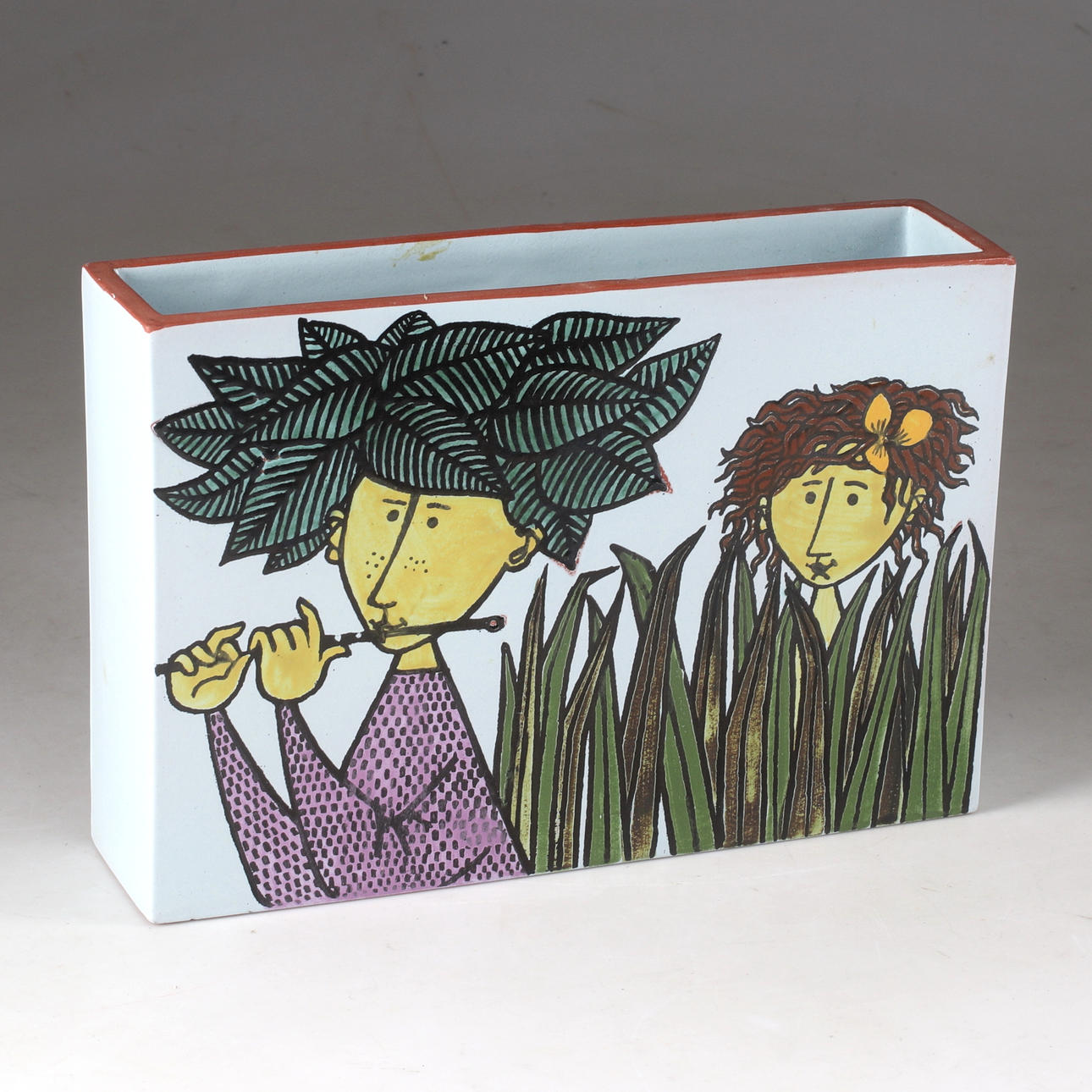 STIG LINDBERG. Vase, “carnival”, faience, Gustavsberg studio.