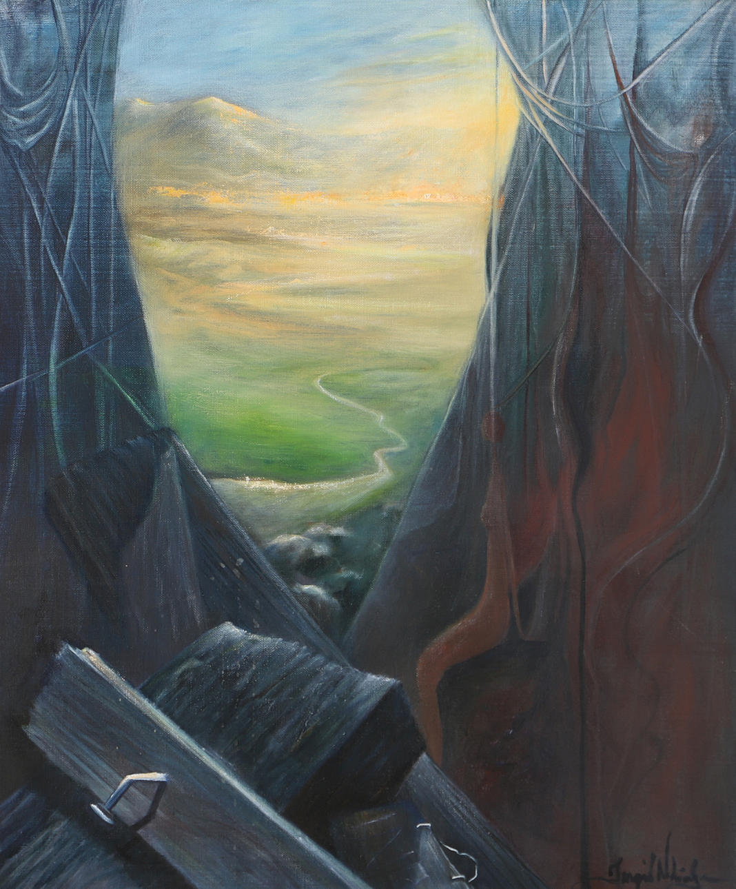 INGRID NILSSON LINDGREN. Landscape view, oil on canvas, signed Ingrid Nilsson.
