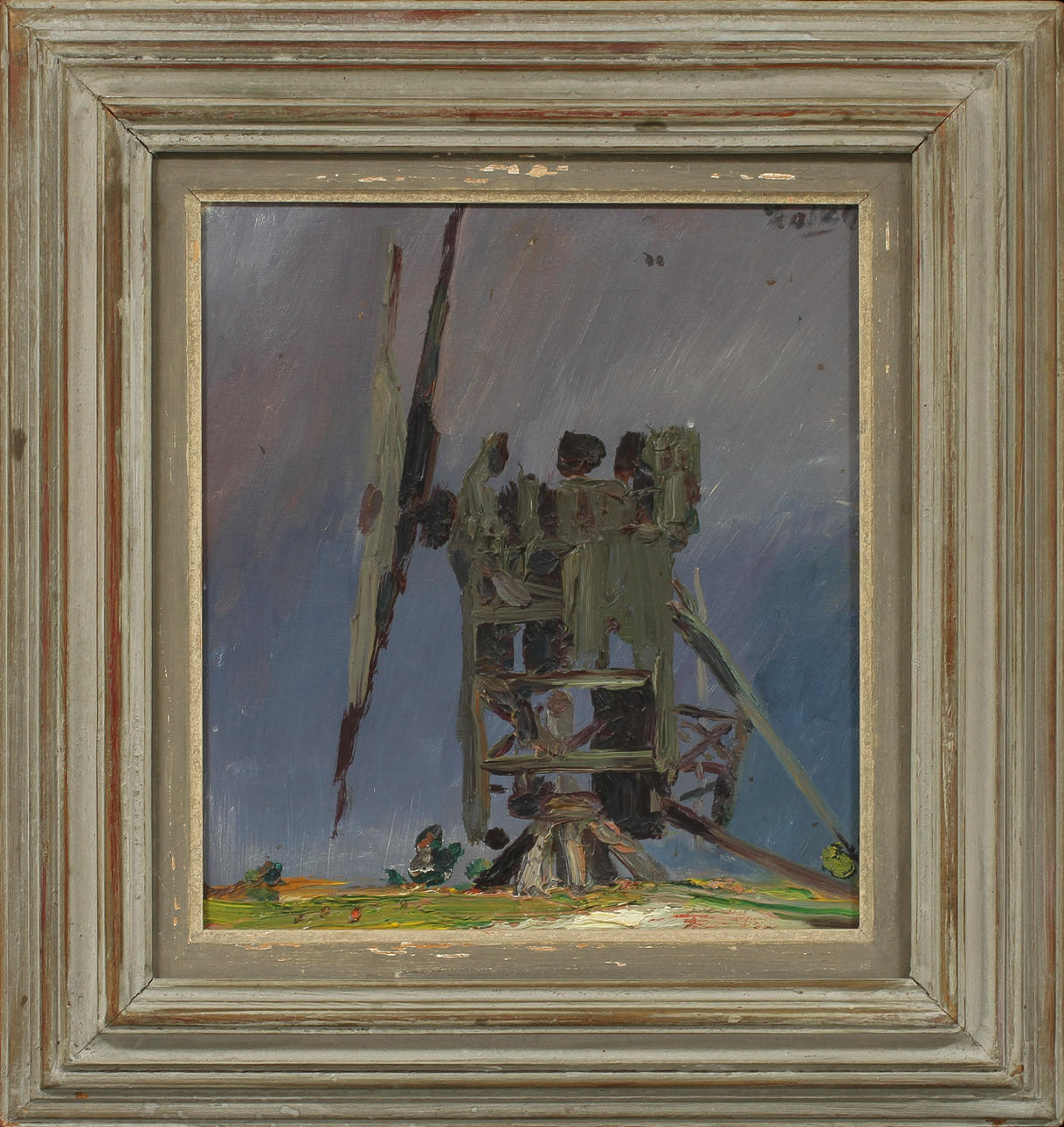 FOLKE PERSSON. Väderkvarn, olja på duk, signerad.