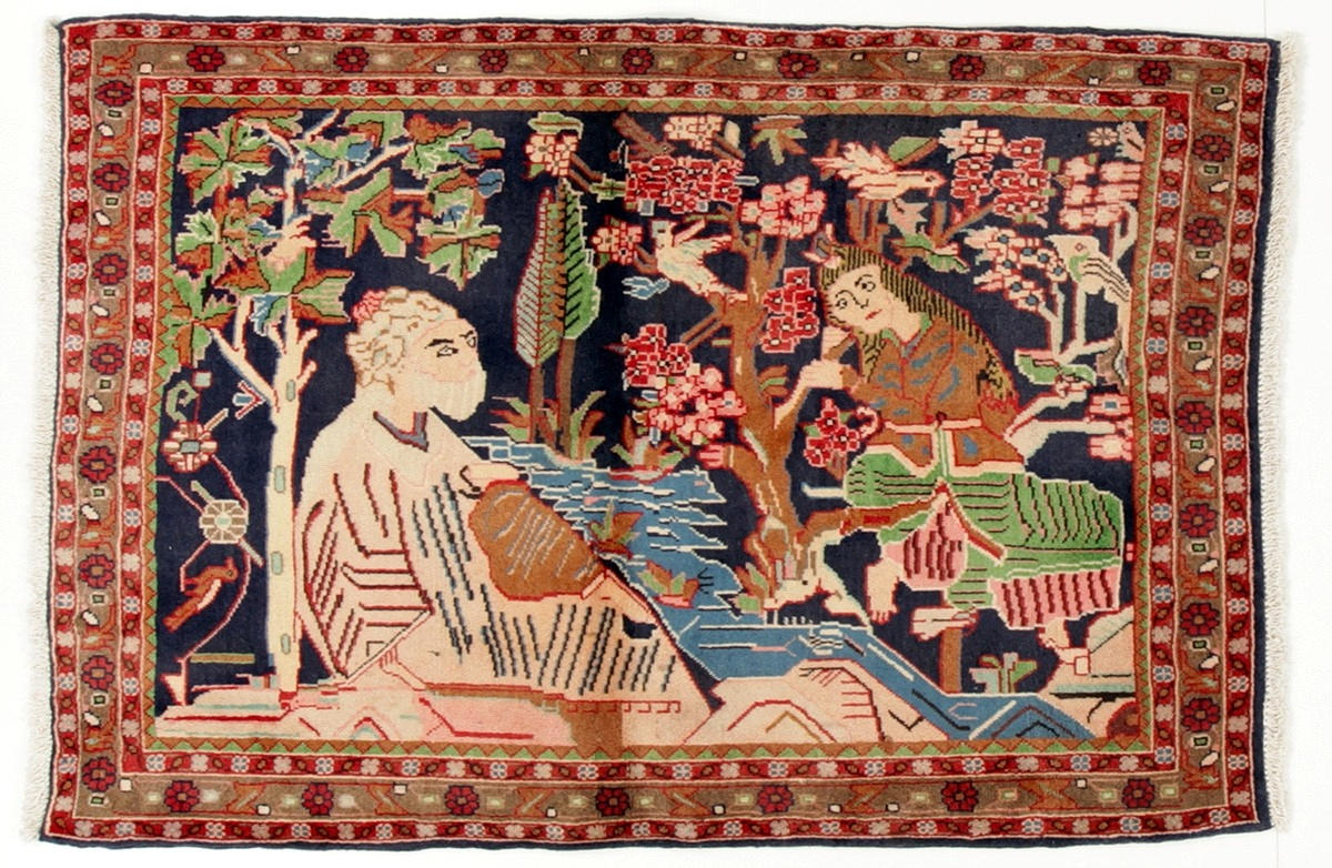 ORIENTALISK MATTA, Hamadan-figural, Persien, 130 x 100 cm.